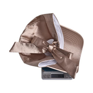 Casquette de baseball en satin pour femmes avec nœud papillon au <span class=keywords><strong>dos</strong></span> Surface brillante Casquette de baseball en satin avec nœud en ruban pour femmes - Product Image 4