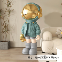 Statue d'astronautes sculptée à la main en résine de luxe Teshi, décoration d'intérieur tendance pour salon, canapé, meuble TV, sol