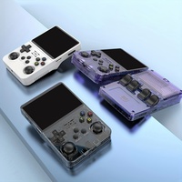 Konsol Game Genggam Retro HD R36 Sistem Linux 3.5 Inci Penyimpanan 64GB dengan 15000 Game Bawaan Pemutar Video Game Saku Portabel