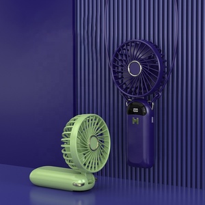 Ventilateurs à main électriques portables miniatures avec logo personnalisé, écran LED, 1200 mAh, 6 vitesses, vent puissant, pliables, rechargeables par USB, moteur sans balais - Product Image 3