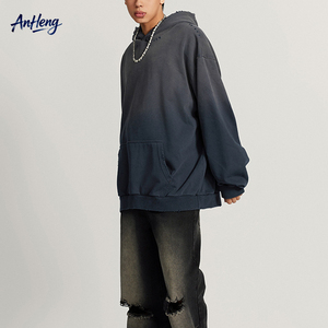 Sweat à capuche surdimensionné pour homme en coton 458G, lourd, délavé, effet vieilli, bords effilochés, style streetwear, fournisseur OEM, vêtement d'extérieur - Product Image 1