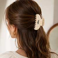 Nouvelle pince à cheveux en acétate à carreaux avec logo personnalisé, multicolore, forte tenue, cadeau personnalisé, accessoires pour cheveux pour femmes