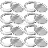 Pot en verre Mason de 100 à 1000 ml avec couvercle en fer blanc à double compartiment - Idéal pour les cornichons, les confitures maison, les aliments en conserve et le stockage en cuisine