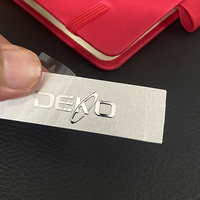 Étiquettes métalliques autocollantes, Logo personnalisé, Transparent, imperméable, transfert de lettres métalliques, autocollants en Nickel gaufré