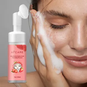 Korean Cosmetics Facial Cleanser Makeup Removal Firming Amino Acid Strawberry Facial Cleanser Brush
