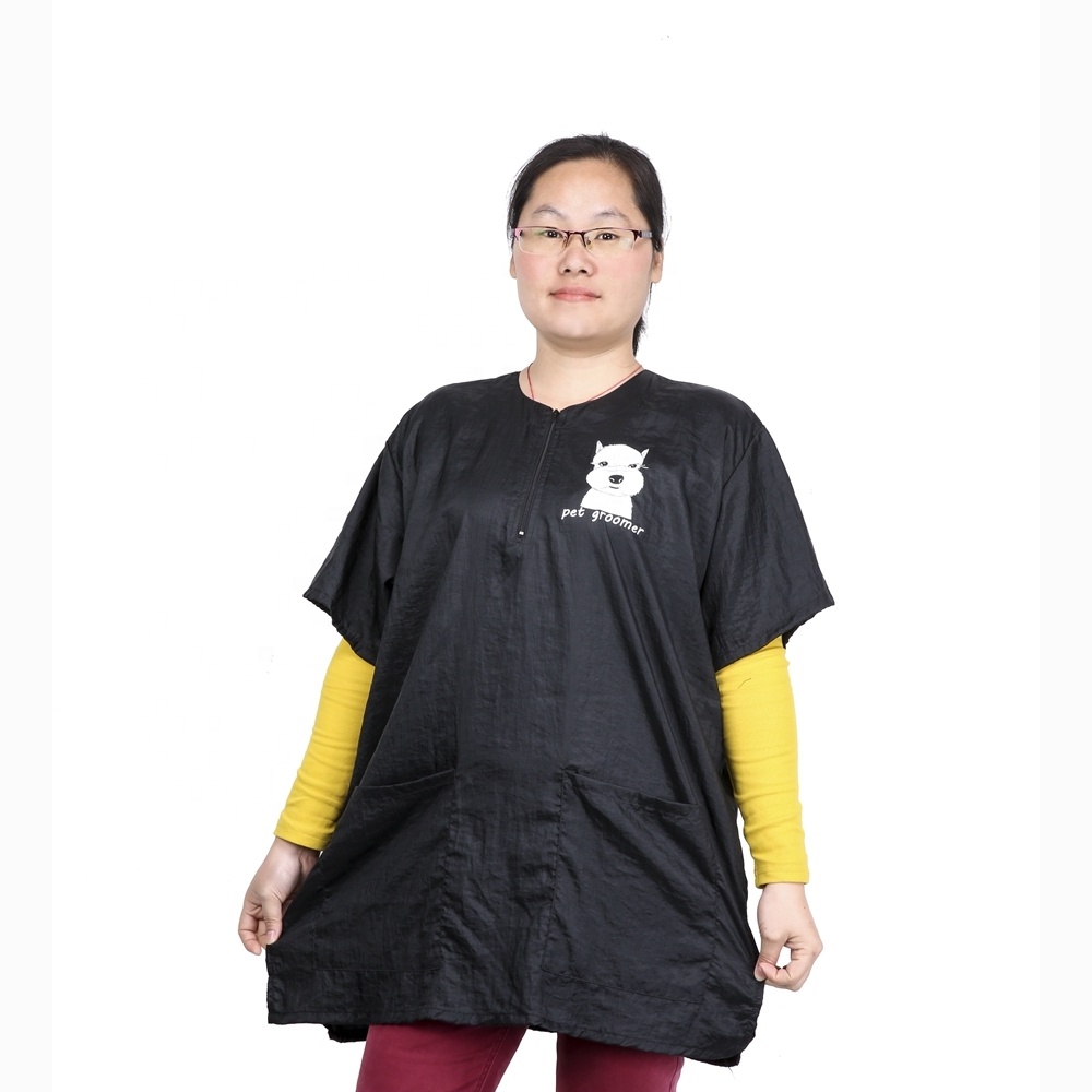 Профессиональная одежда для салона красоты с логотипом на заказ, Парикмахерская куртка, черная куртка для домашних животных