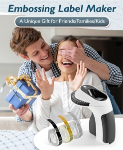 Phomemo E975 étiqueteuse de gaufrage autocollant d'étiquette d'imprimante portative vintage 3D adapté aux bandes d'étiquettes de gaufrage <span class=keywords><strong>dymo</strong></span> pour la maison - Product Image 3