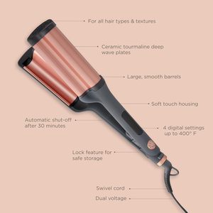 Fer à boucler électrique en céramique à 3 barils, avec affichage LED de la température, chauffage ionique PTC, professionnel pour ondulations, usage domestique - Product Image 3
