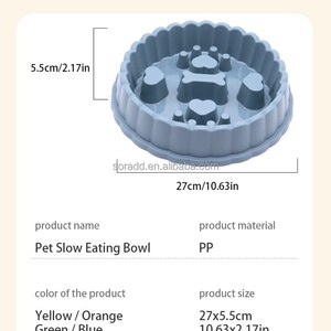 ชามอาหารสัตว์เลี้ยงทรงกลมแบบป้อนช้า ชามกินอาหารแบบป้อนช้า ป้องกันการลื่น ชามอาหารสุนัขแบบป้อนช้า วัสดุ PP คุณภาพพรีเมียม - Product Image 3