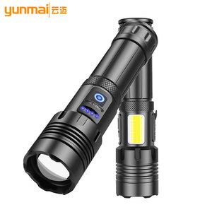 XHP70 COB ไฟฉายแบบชาร์จไฟได้สีแดงสีขาว LED ไฟฉายยุทธวิธีแบบซูมได้ 2500mAh แบตเตอรี่ลำแสงความเข้มสูง - Product Image 4
