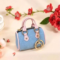 Dompet Mini untuk Wanita dengan Penutup Ritsleting Bahan PU Serbaguna Dompet Koin Fashion Tas Penyimpanan Earphone Tas Kecil