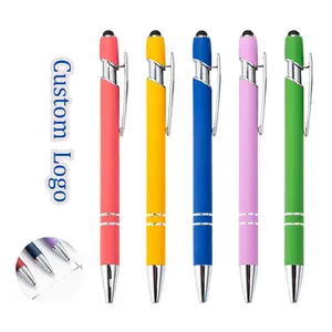 Promotional New Multifunction Ball Stylus Soft Touch Screen Pen 2 In 1 With Custom Logo Metal Ballpoint Pens
