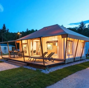 Tente de chambre triple en tissu polyester enduit de PVC de conception modulaire d'excellente performance de résistance au froid - Product Image 2