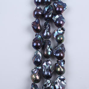 Perles d'eau douce naturelles de 15 à 19 mm, forme baroque, blanches, perles en vrac faites à la main, Zhuji, perles noires de Mars pour la fabrication de bijoux - Product Image 2