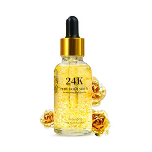 Private Label Korea Organic Firming Anti-wrinkle Face Anti-aging Skincare Facial Collagen Brighten Essence 24k Gold Serum