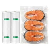 Rouleaux de plastique sous vide de qualité alimentaire personnalisés, gaufrés, pour emballage sous vide de salades et aliments pour bébés, compatibles micro-ondes