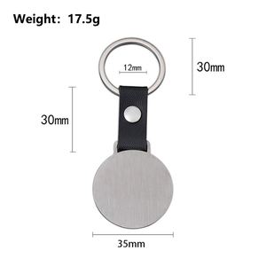 New Listing Custom Round Stainless Steel <b>Leather</b> <b>Keychains</b> Support Laser Marking - Product Image 2