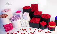 Hfloral Offre Spéciale Roses Eternelles Fleur Eternelle Vraies Roses Naturelles Préservées Fleurs et Plantes Rose en Boîte Cadeau