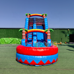 Fabrika ticari PVC büyük trambolin palmiye ağacı havuz su kaydırağı tropikal slayt ile şişme su kaydırağı - Product Image 3