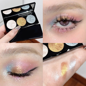 Palette Ombretti 3 <span class=keywords><strong>Colori</strong></span> Shimmer e Matte OEM ODM Private Label Nude Marrone Rosa Ombretto Personalizzato Cosmetici Trucco Ingrosso - Product Image 5