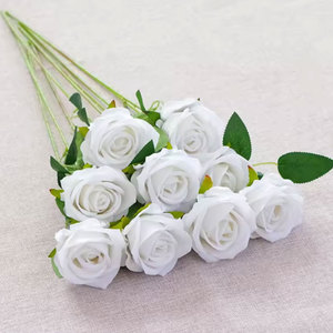 Roses artificielles en soie faites à la main en gros, décoration de mariage à domicile, fleurs à longue tige imperméables en vrac, Fleur De Dco Ration - Product Image 5