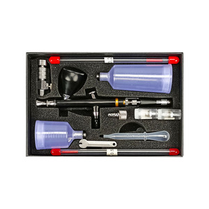 Aérographe à alimentation par gravité, buses de 0,2 et 0,5 mm, double action, vitesse réglable, pour art, maquillage, artisanat du cuir, retouches de peinture - Product Image 4