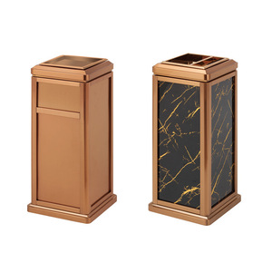 Poubelle d'hôtel en acier inoxydable 12L avec cendrier pour hall, couloir, usage commercial - Product Image 4
