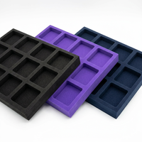 Insert en mousse IXPE et EVA écologique et imperméable pour présentoir de vente au détail de rouges à lèvres, vernis à ongles et cosmétiques
