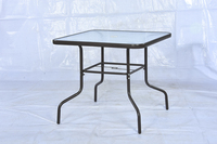 Table de jardin personnalisée en verre trempé noir sérigraphié, plateau en mosaïque, table à café de jardin