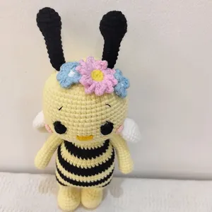 Crochet pour bébé fait main, animaux en tricot, abeilles en peluche, compagnon de sommeil, accessoire photo nouveau-né, cadeau <span class=keywords><strong>d</strong></span>'anniversaire - Product Image 4
