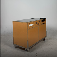 Meuble de café mobile multifonctionnel en bois au design tendance avec prise, stand pliable pour voiture