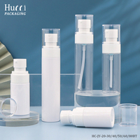 Flacon pompe en plastique PET transparent de 20 ml, 30 ml, 40 ml, 50 ml, 60 ml, 80 ml pour huile corporelle, sérum, brume moussante, soins de la peau