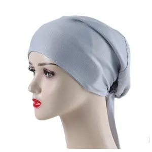 New style wholesale Muslim Underscarf Women Undercaps Modal Jersey Satin Lined Silk Inner Hijab Caps