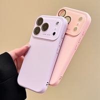 Étui en silicone de luxe avec protection d'objectif d'appareil photo en verre, coque de téléphone portable antichoc pour 17 Pro Max 17 Air 16 Pro 15 14 13 12