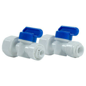 Válvula de bola con rosca interna de 4 puntos de 1/2 pulgada para purificador de agua, conexión rápida para tubería de PE con mango azul - Product Image 4