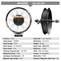 Kit de conversion de vélo électrique avec moteur à moyeu sans balais 48V 52V 2000W, compatible avec jantes MTX 20-29 pouces, écran LCD et contrôleur 45A