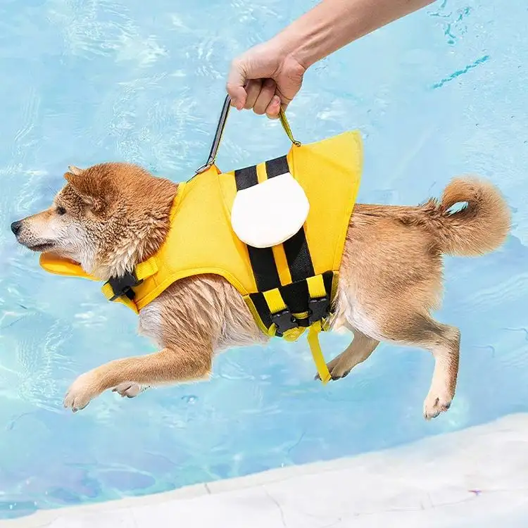 反射安全犬ペットライフジャケット布犬の水泳ベストのためのカスタム不安ジャケットハンドル付きペット安全ベスト