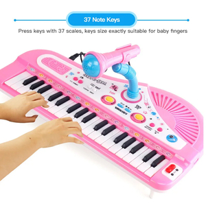 Kids Music Toy Piano <b>Keyboard</b> Toy 37 Keys <b>Electronic</b> Musical Multifunctional Instruments with Microphone - Product Image 3