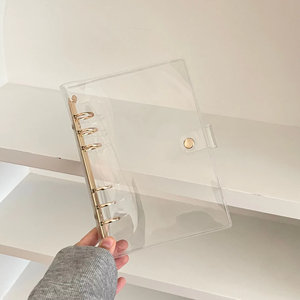 <span class=keywords><strong>Classeur</strong></span> à 6 anneaux de feuilles mobiles en PVC A6 à paillettes transparentes de grande taille avec pinces en métal colorées <span class=keywords><strong>classeur</strong></span> pour enveloppes d'argent - Product Image 6