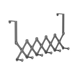 Ganchos para colgar sobre la puerta, estante de almacenamiento extensible de acero al carbono para dormitorio, colgador para llaves, bolsos y abrigos, sin necesidad de taladrar - Product Image 2