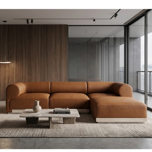 Luxury Genuine Leather Upholstered Modular Sectional <b>Set</b> Ottoman Modern 3 <b>Piece</b> Home Hotel Villa Living Room School Park - Product Image 1