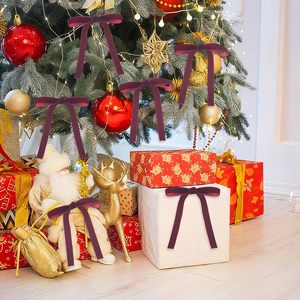 Laços de Veludo Poliéster Marrom 24 Peças Enfeites de Natal Guirlandas Decorações de Feriado 5/8'' de Largura 5x7 - Product Image 2
