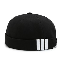 Visière rétro sans bord roulée manchette crâne Docker Melon casquette sans bord casquettes chapeaux avec logo de marque personnalisé