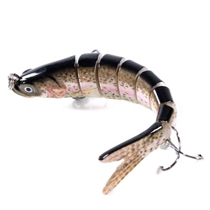 Fabbrica 3.94 pollici wobbler swimbait snodato con 3D richiamo occhi - Product Image 3