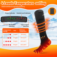 Chaussettes thermiques chauffantes rechargeables, contrôlables par application, lavables, pour la chasse, le ski, le cyclisme, le camping en plein air