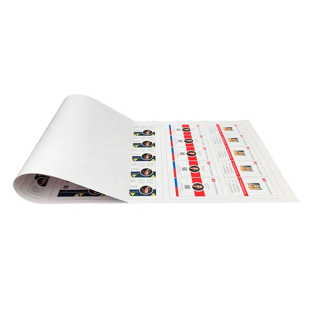 Hoja de plástico de PVC imprimible por láser A4 de tamaño personalizado para impresión de tarjetas de identificación