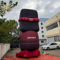 Ballon géant de caractère indien voyous gonflables de 6m de haut pour l'affichage carré, mauvais homme de dessin animé gonflable imprimé de logo