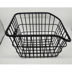 Cesta de bicicleta de metal negro, duradera, para niños y estudiantes, con accesorios reflectantes rojos - Product Image 3