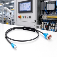 Kabel Ethernet CAT6 RJ45 Outdoor IP67 yang Diperkuat, 8P8C Male to Male M25, Ekstensi Panel Mount Lurus untuk Lingkungan Keras