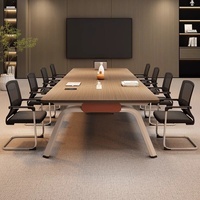 Meubles de bureau haut de gamme, table de réunion en aluminium sur mesure pour salle de réunion